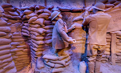 Museum display of a WWI-era trench