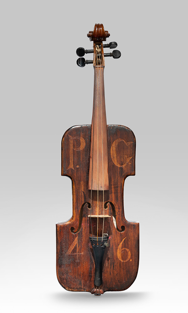Modern photograph of a handmade wooden violin