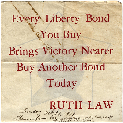Scanned flyer printed with text advertising Liberty Bonds