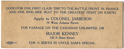 Scan of a rectangular ticket printed with text