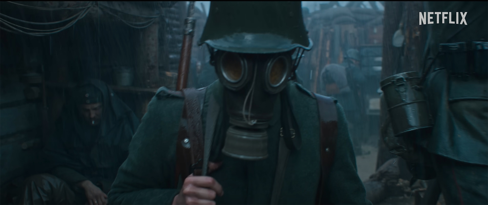 world war 1 soldiers in trenches with gas masks