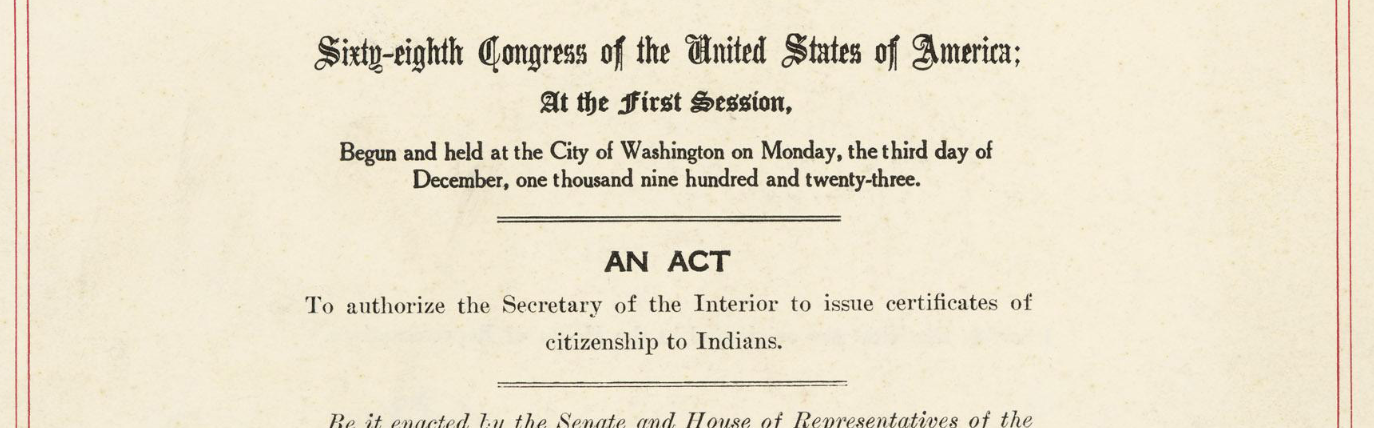 Crop of a scan of the Indian Citizenship Act.