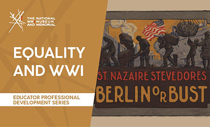 Poster illustration of Black men carrying bundles and barrels