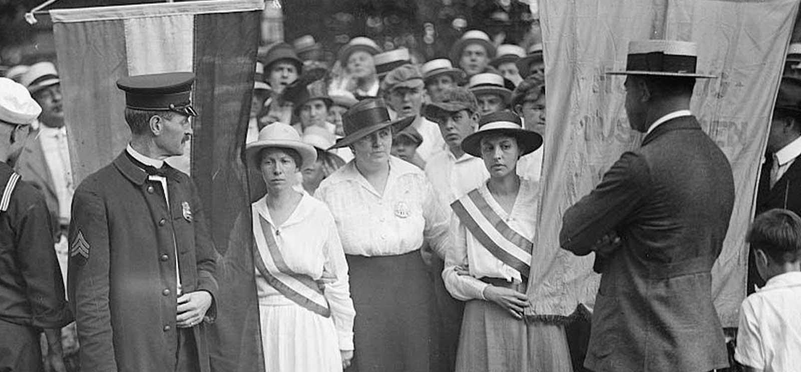 Women protesting for the right to vote
