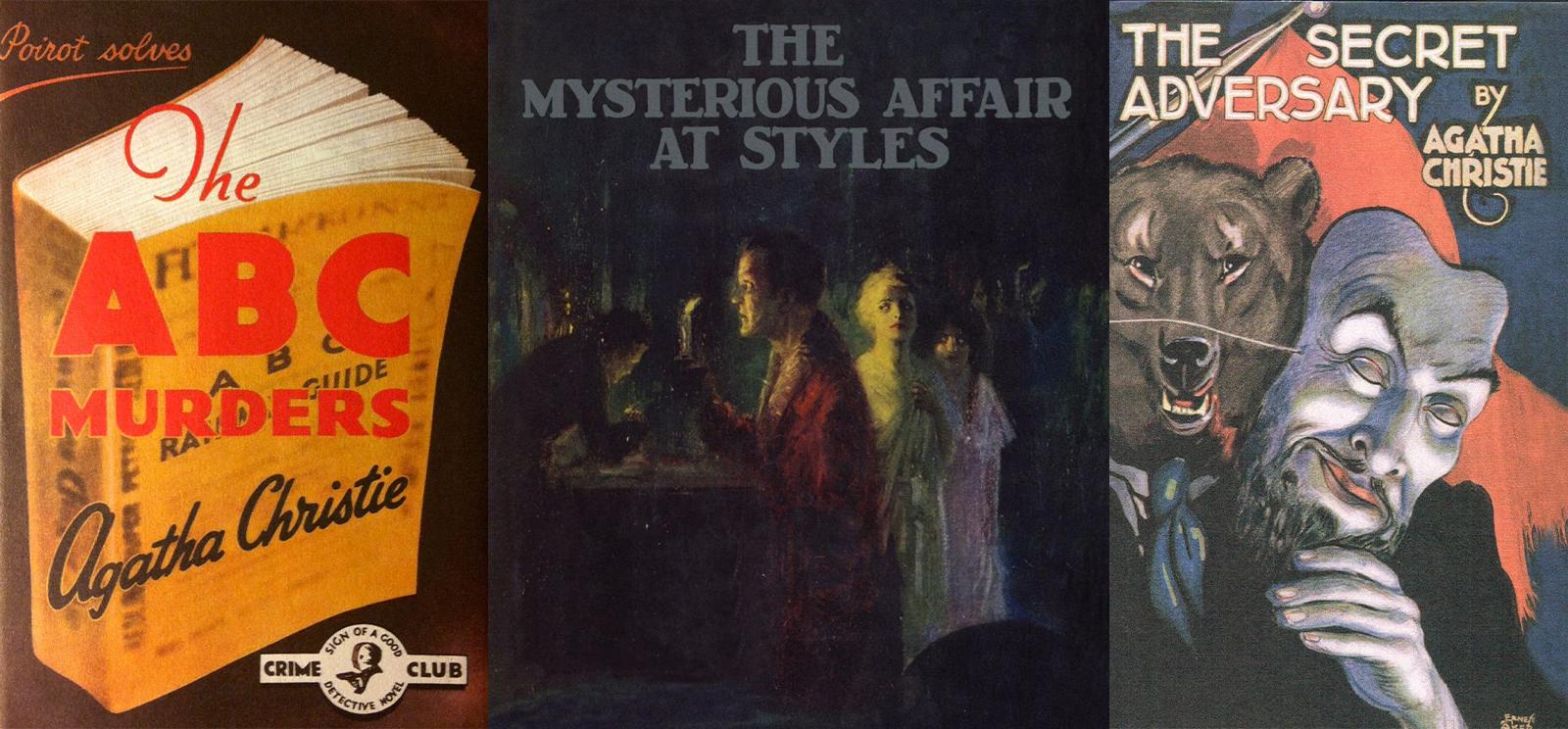 Collage of three book covers: The ABC Murders; The Mysterious Affair at Styles; The Secret Adversary