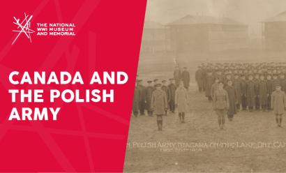 Sepia photo of several ranks of soldiers standing at attention in a field