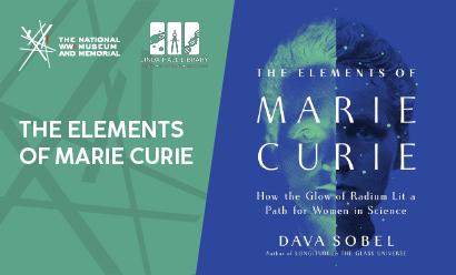 Blue and green portrait of Marie Curie