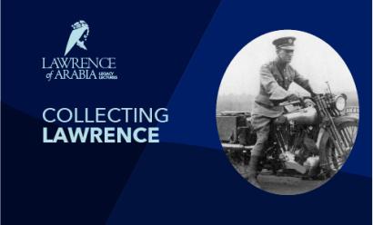 Black and white photo of a slim cleanshaven white man riding a large motorcycle