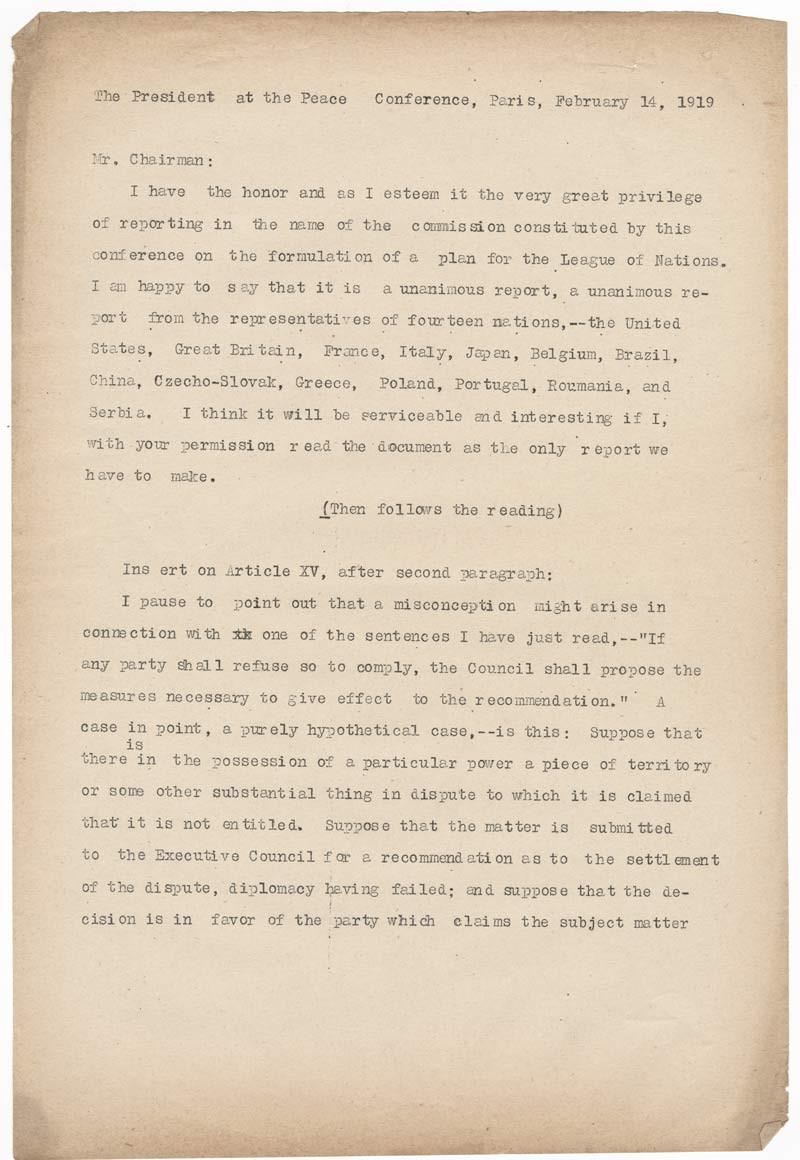 Scan of a typewritten document on yellowing paper