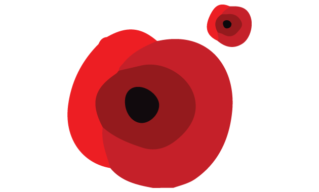 Stylized cartoon of a poppy flower.