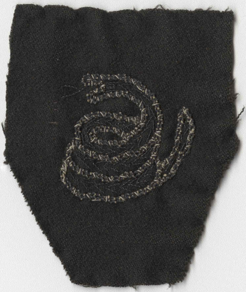 Insignia patch embroidered with a rattlesnake