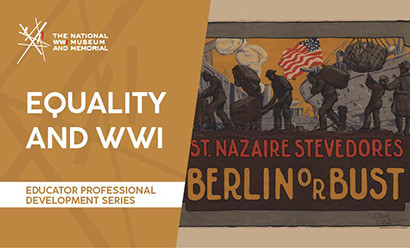 Poster illustration of Black men carrying bundles and barrels