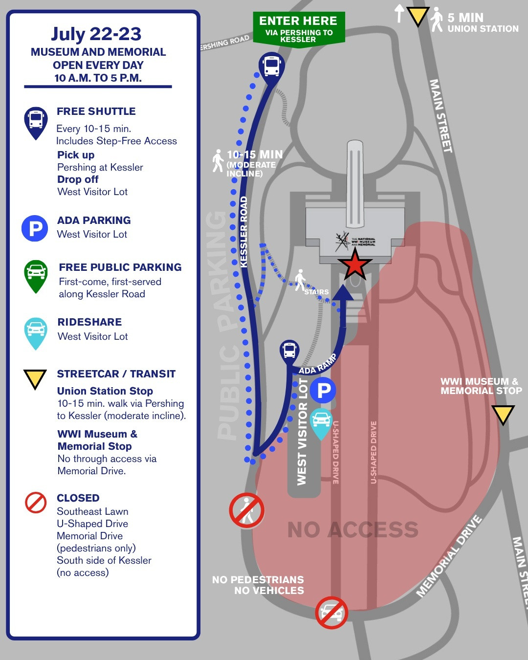 Map of campus displaying accessible paths and areas