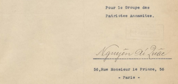 Letter from Ho Chi Minh to Secretary of State Robert Lansing